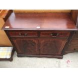 A MAHOGANY AND INLAID SIDEBOARD, 36" WIDE