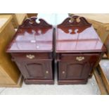 A PAIR OF VICTORIAN STYLE POT CUPBOARDS