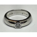 A TI SENTO SILVER RING WITH A CENTRE CUBIC ZIRCONIA SIZE O/P