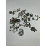 A LARGE QUANTITY OF SILVER EARRINGS