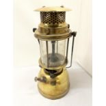 A VINTAGE BRASS TILLEY LAMP APPROXIMATELY 34CM HIGH