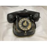 A VINTAGE BELGIAN TELEPHONE WITH GILDED DECORATION
