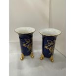 A PAIR OF WILTONWARE ORIENTAL DESIGN VASES