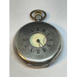 A WALTHAM HALF HUNTER HALLMARKED BIRMINGHAM SILVER POCKET WATCH