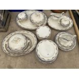 A BOOTHS CERAMIC PART DINNER SERVICE TO INCLUDE PLATES, GRAVY BOATS AND MEAT PLATES ETC