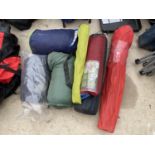 AN ASSORTMENT OF CAMPING ITEMS TO INCLUDE A FOLDING CHAIR AND A TWO MAN TENT