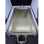 A POSSIBLY SILVER SANDWICH TRAY GROSS WEIGHT 487 GRAMS