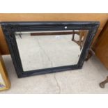 A 19TH CENTURY STYLE BLACK 'RANGE' MIRROR