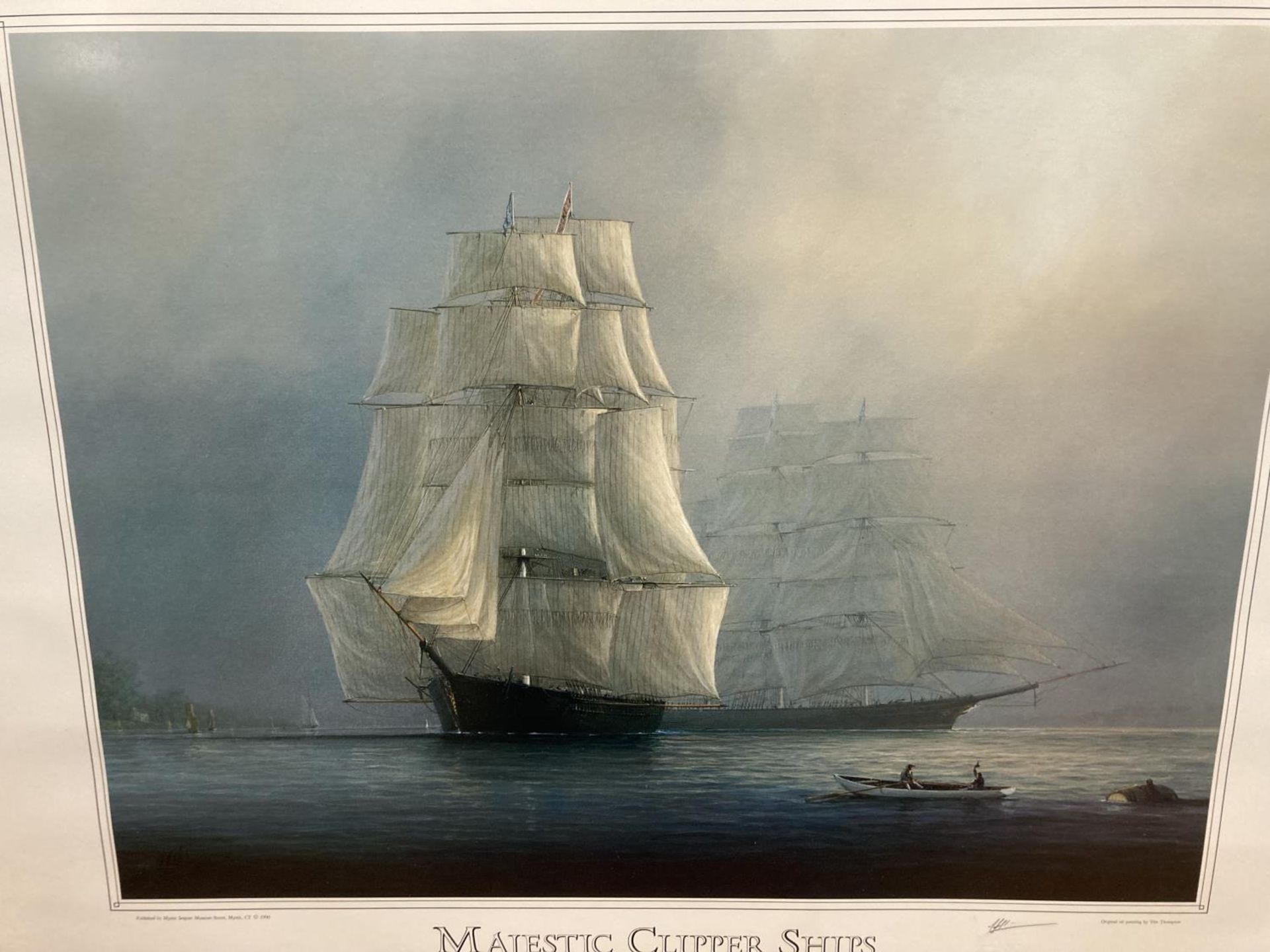 A LARGE GILT FRAMED PRINT OF TWO CLIPPER SHIPS DAVID CROCKET 1853 AND ANDREW JACKSON 1855 BY TIM - Image 5 of 6