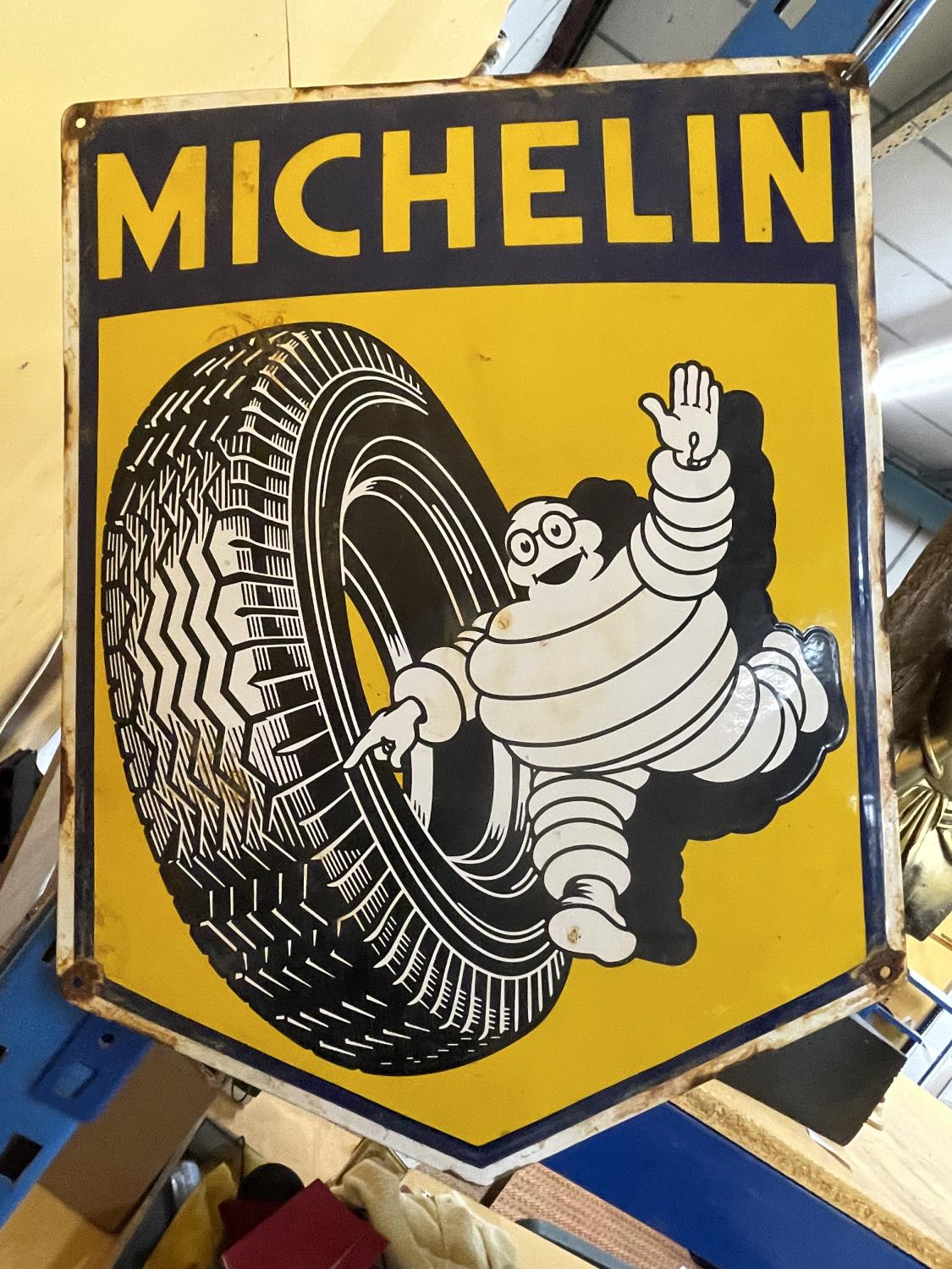 AN ENAMEL MITCHELIN SIGN 60CM X 45CM