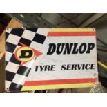 A DUNLOP TYRE SERVICE METAL SIGN 45.5CM X 30.5CM