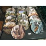 A COLLECTION OF CABINET PLATES INCLUDING 'LIFE ON THE FARM' BY WEDGWOOD, ETC - 15 IN TOTAL