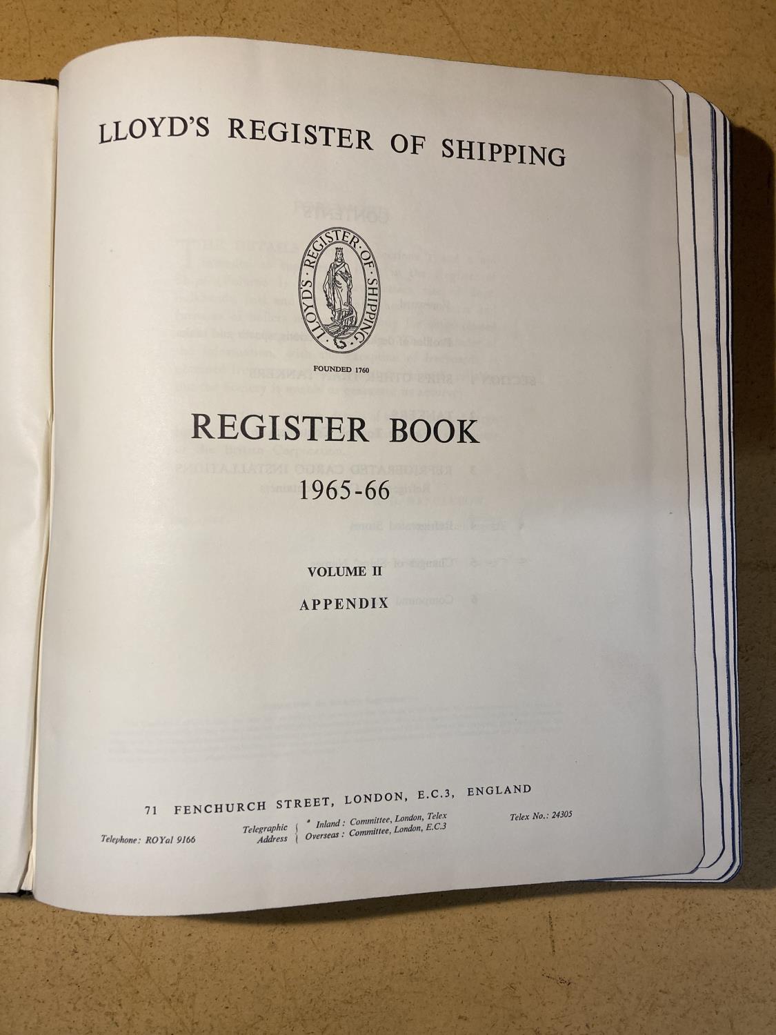 A LLOYD'S REGISTER OF SHIPPING REGISTER BOOK 1965-66 VOLUME II APPENDIX LEATHER BOUND - Bild 4 aus 4