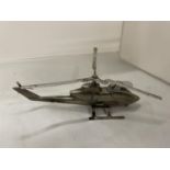 A RARE 1967 RETRO JAPANESE PLATED HUEY COBRA CIGARETTE LIGHTER IN THE FORM OF A HELICOPTER