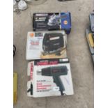 A SEALY SANDER, A BLACK AND DECKER JIGSAW AND A HEAT GUN ETC