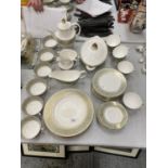 A ROYAL DOULTON DINNER SERVICE 'ENGLISH RENAISSANCE' TO INCLUDE, DINNER AND SIDE PLATES. CUPS,