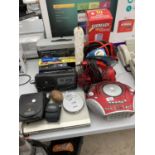 A LARGE ASSORTMENT OF ITEMS TO INCLUDE DVD PLAYER, A DIRT DEVIL AND A RADIO ETC