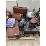 AN ASSORTMENT OF HOUSEHOLD CLEARANCE ITEMS TO INCLUDE HELMETS AND A PRINTER ETC