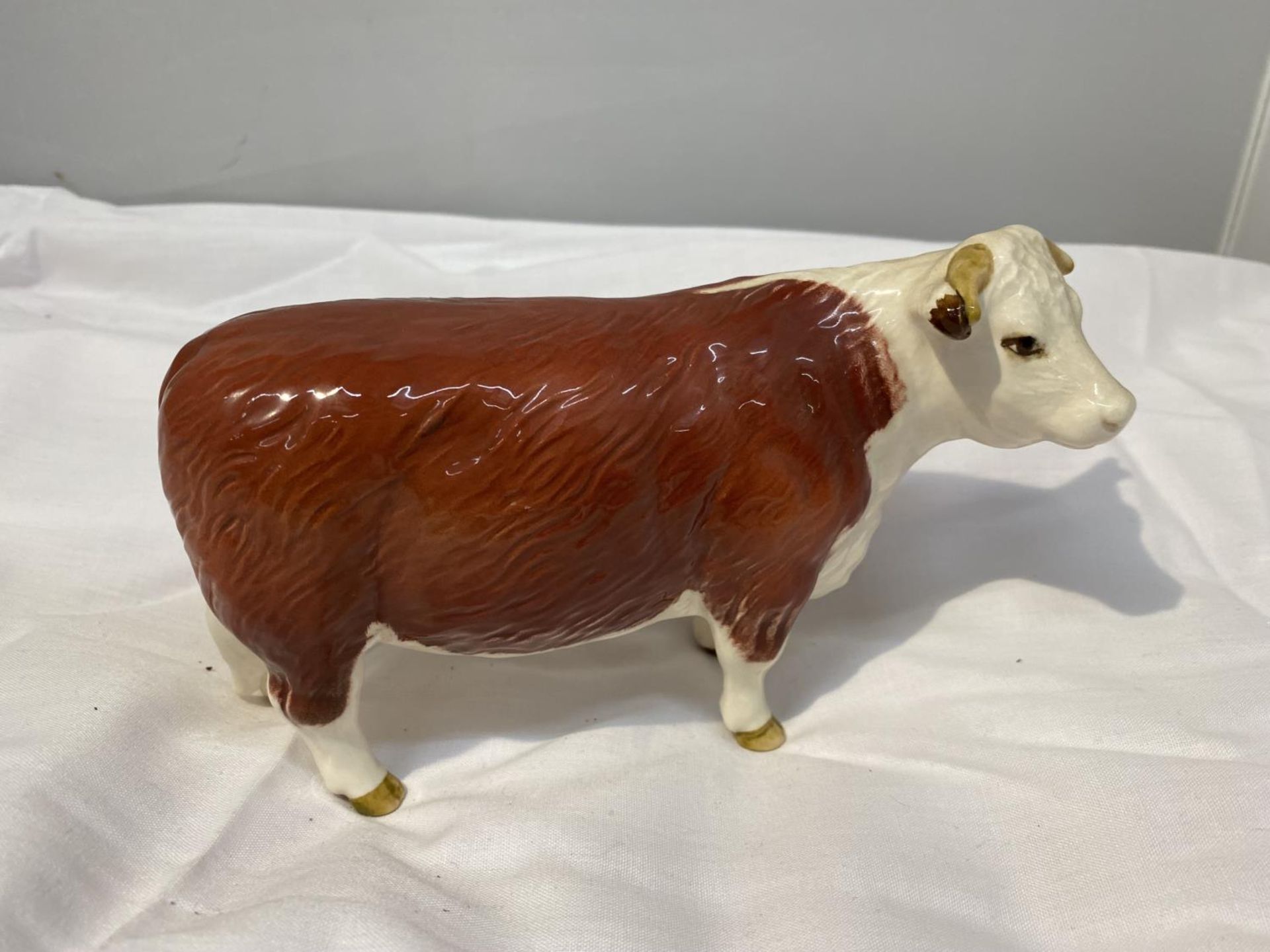 TWO BESWICK FIGURES, A HEREFORD COW AND A CALF - Image 3 of 8