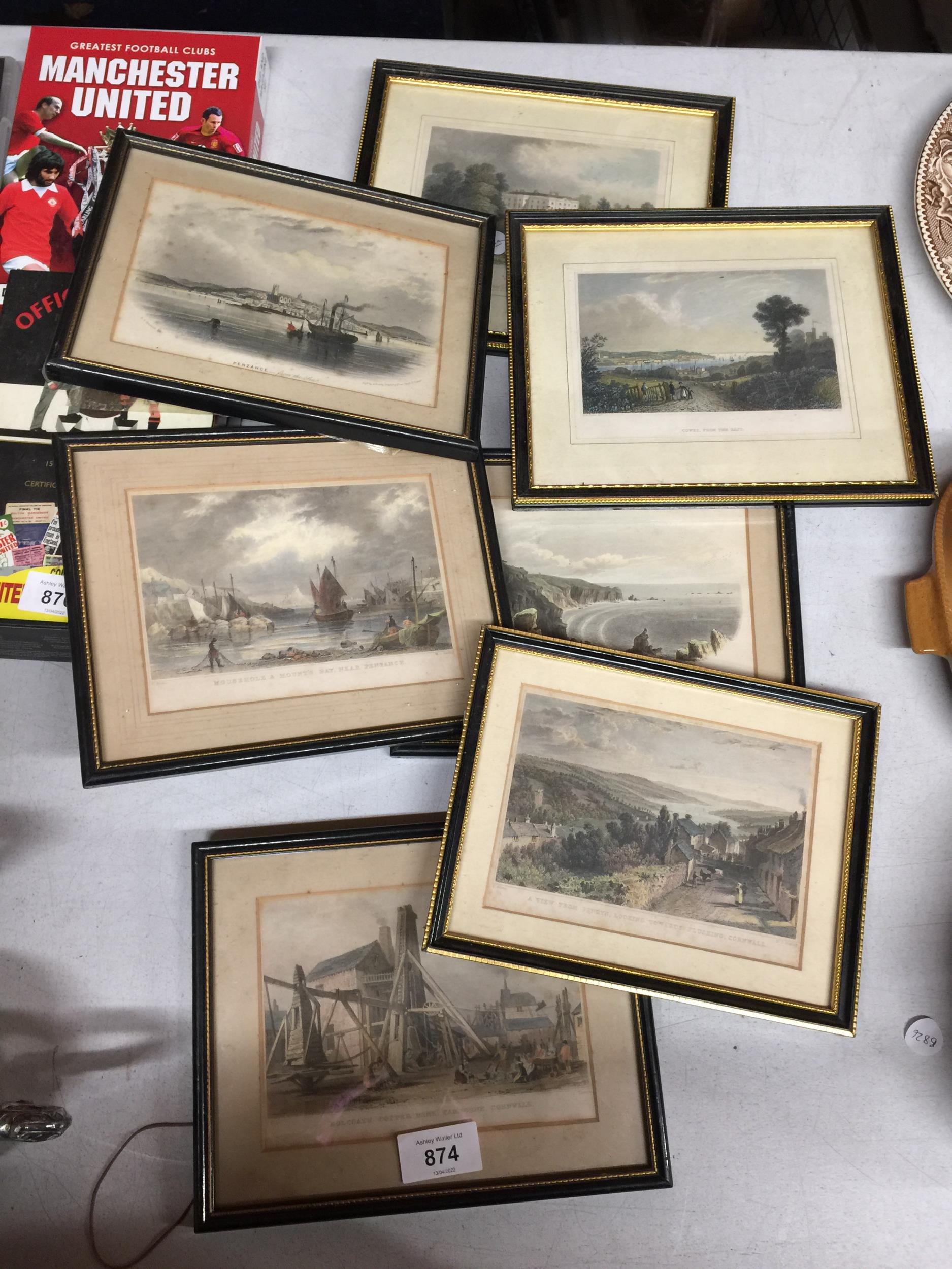 FOUR VINTAGE FRAMED PRINTS OF CORNWALL