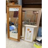 AN ASSORTMENT OF FRAMED PRINTS AND MIRRORS