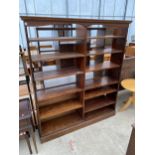 A SET OF THIRTEEN DIVISION OPEN PINE SHELVES, 60" WIDE