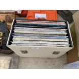 A RECORD CASE CONTAINING AN ASSORTMENT OF LP RECORDS