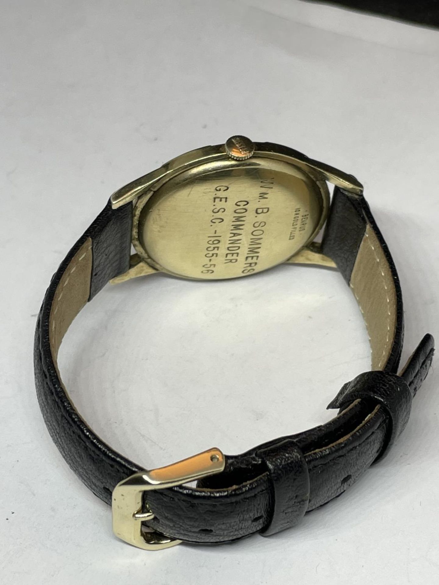 A BENRUS VINTAGE SUB DIAL WRIST WATCH SEEN WORKING BUT NO WARRANTY ENGRAVED - Image 6 of 9