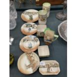 A QUANTITY OF ROYAL DOULTON 'DICKENS WARE' TO INCLUDE VASES, PLATES, JUG, ETC