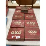 AN ASSORTMENT OF VINTAGE OXO CUBE TINS