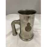 A SILVER PLATE TANKARD WITH A BADGE FOR THE CITY OF LONDON SPECIAL CONSTABULARY