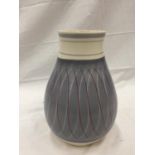 A RETRO STYLE POOLE POTTERY VASE MARKED TO THE BASE HEIGHT 26CM