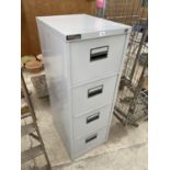 AN OSTALINE FOUR DRAWER METAL FILING CABINET