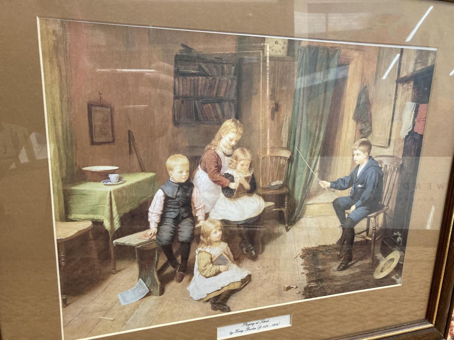 TWO FRAMED PRINTS, 'PLAYING AT SCHOOL' BY HARRY BROOKER AND 'YOUNG FRIENDS' BY LEXDEN L. POCOCK - Image 4 of 5