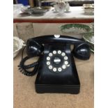 A VINTAGE STYLE BLACK PUSH BUTTON TELEPHONE
