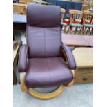 A STRESSLESS STYLE REVOLVING RECLINER CHAIR