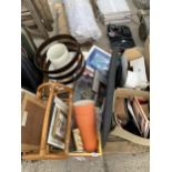 AN ASSORTMENT OF HOUSEHOLD CLEARANCE ITEMS TO INCLUDE PRINTS AND BOOKS ETC