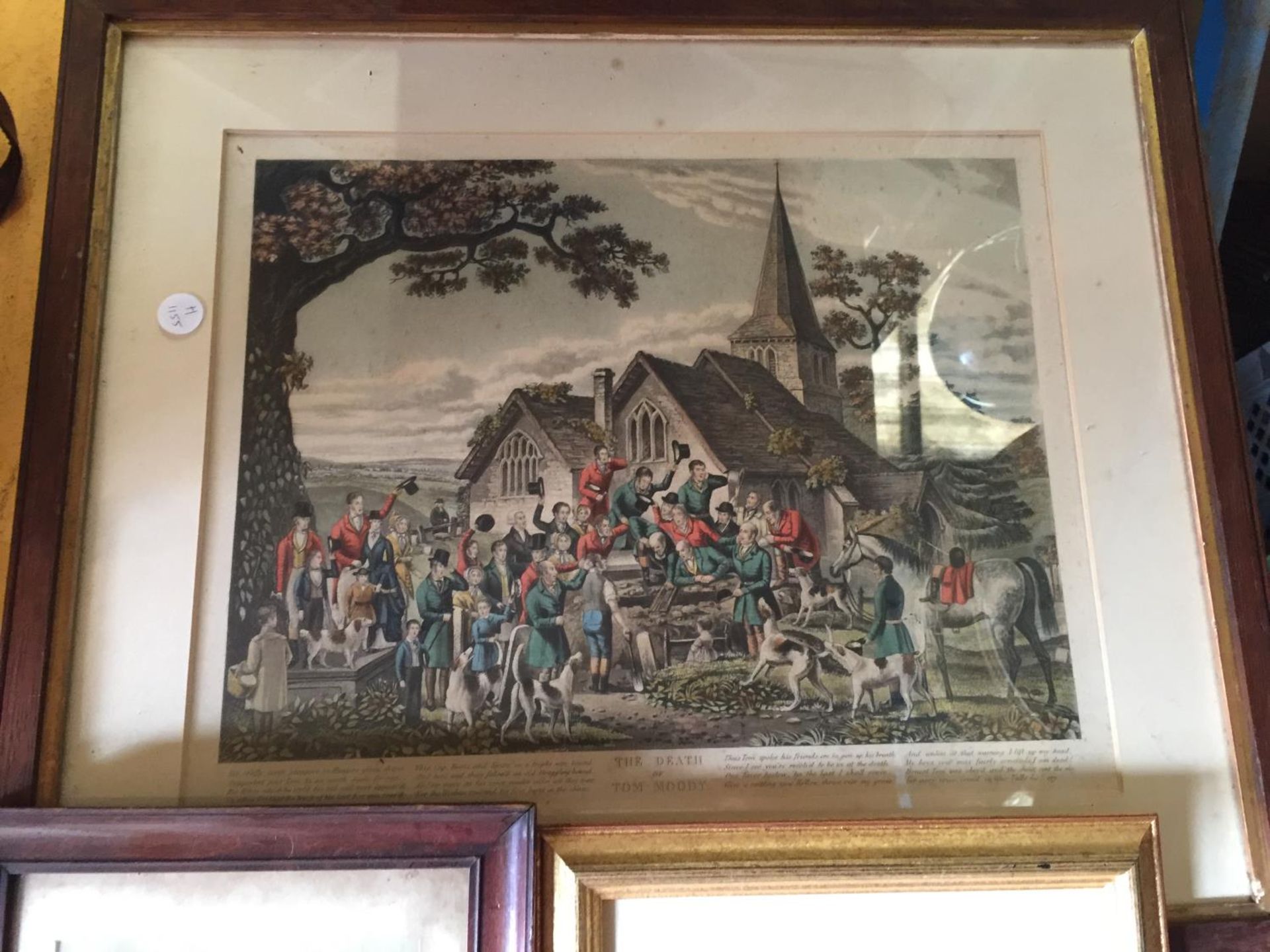 A FRAMED PRINT OF 'THE DEATH OF TOM MOODY', MAP OF CHESHIRE AND ST. JOHN'S TOWER, CHESTER - Image 2 of 3