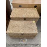 TWO WICKER BLANKET CHESTS