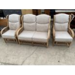 A BAMBOO CONSERVATORY THREE PIECE SUITE