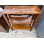 SMALL EDWARDIAN TWO TIER OPEN BOOKSHELVES, 26" WIDE