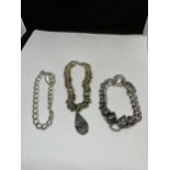 THREE MARKED SILVER BRACELETS