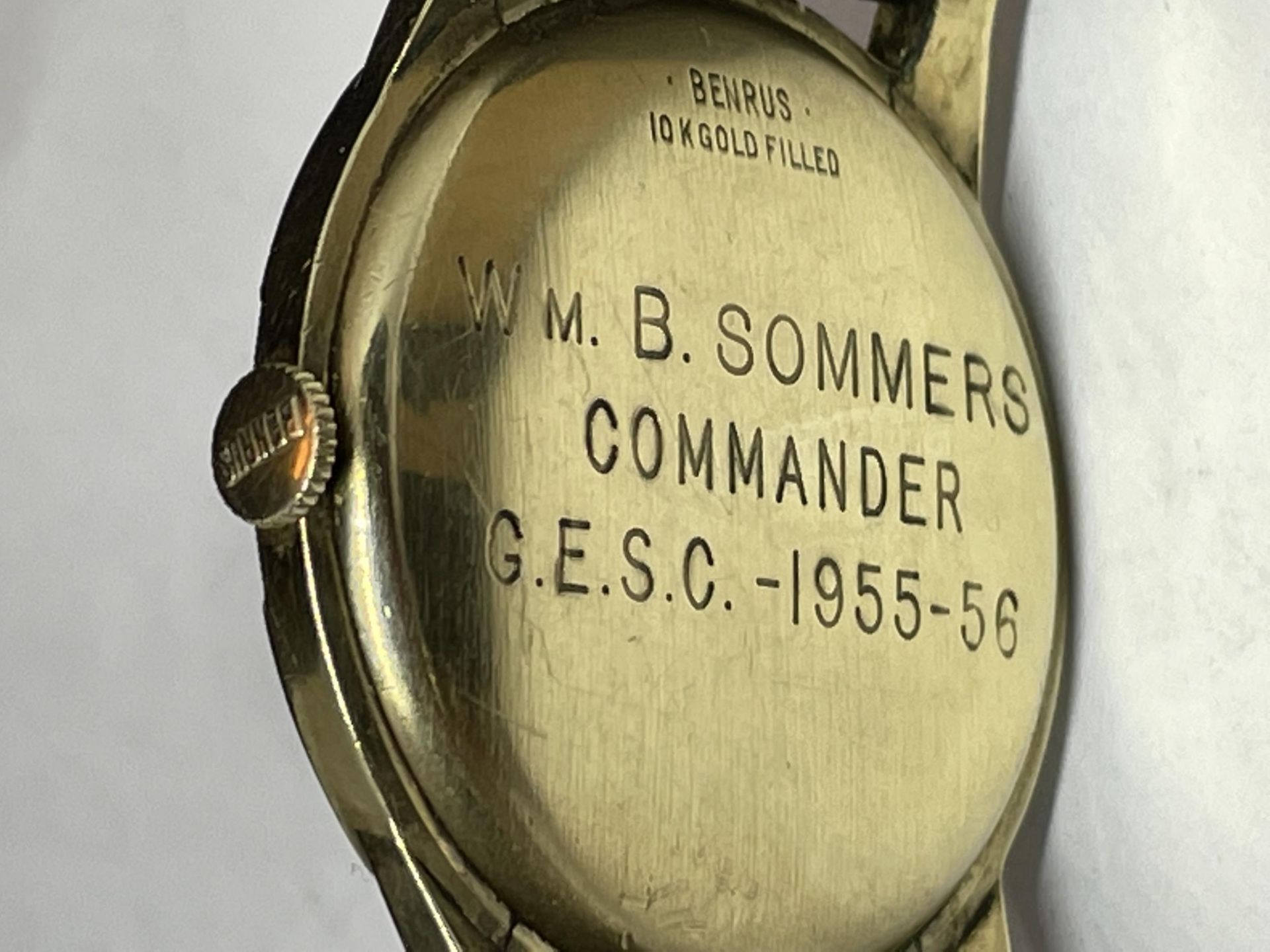 A BENRUS VINTAGE SUB DIAL WRIST WATCH SEEN WORKING BUT NO WARRANTY ENGRAVED - Image 7 of 9