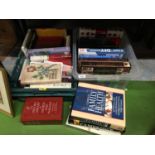 TWO BOXES OF HARDBACK BOOKS ON A VARIETY OF SUBJECTS INCLUDING, MEDICAL, GARDENING, NATURE,