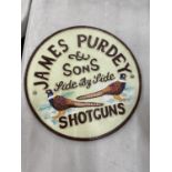 A CAST JAMES PURDEY & SONS SHOTGUN SIGN