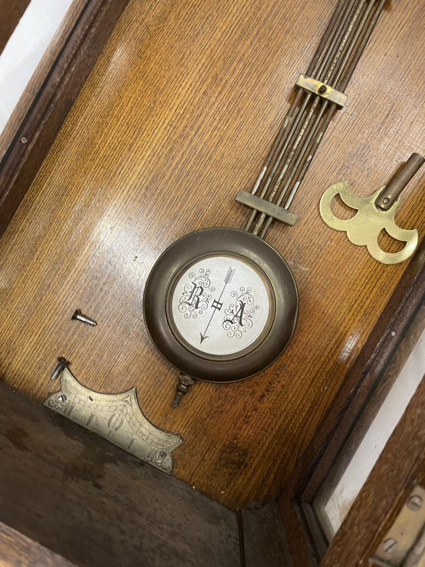 A OAK CASED VIENNA WALL CLOCK - Image 3 of 5
