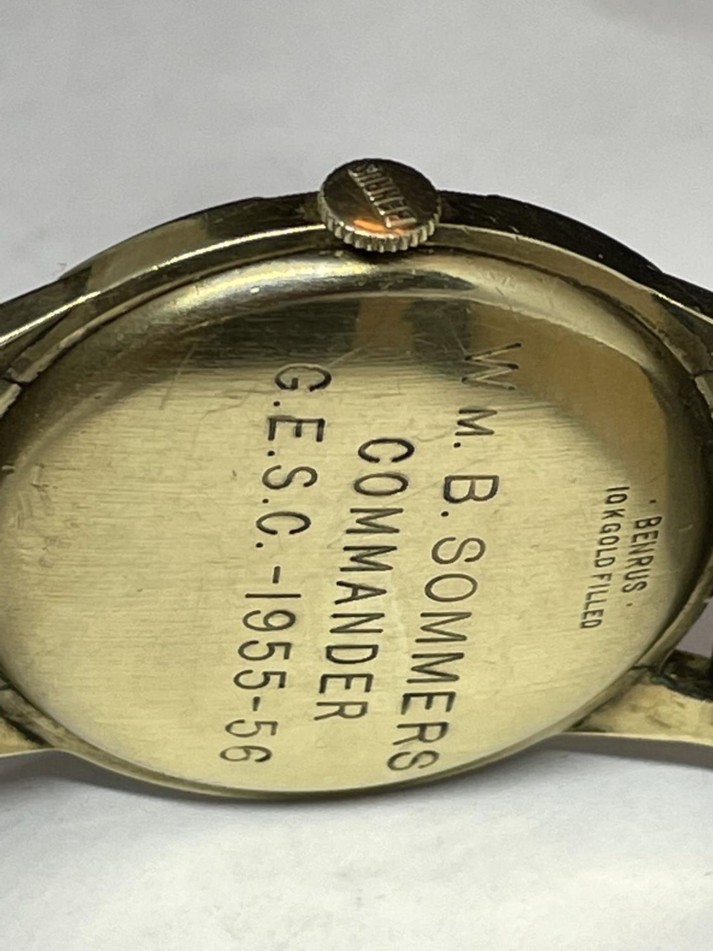 A BENRUS VINTAGE SUB DIAL WRIST WATCH SEEN WORKING BUT NO WARRANTY ENGRAVED - Image 8 of 9
