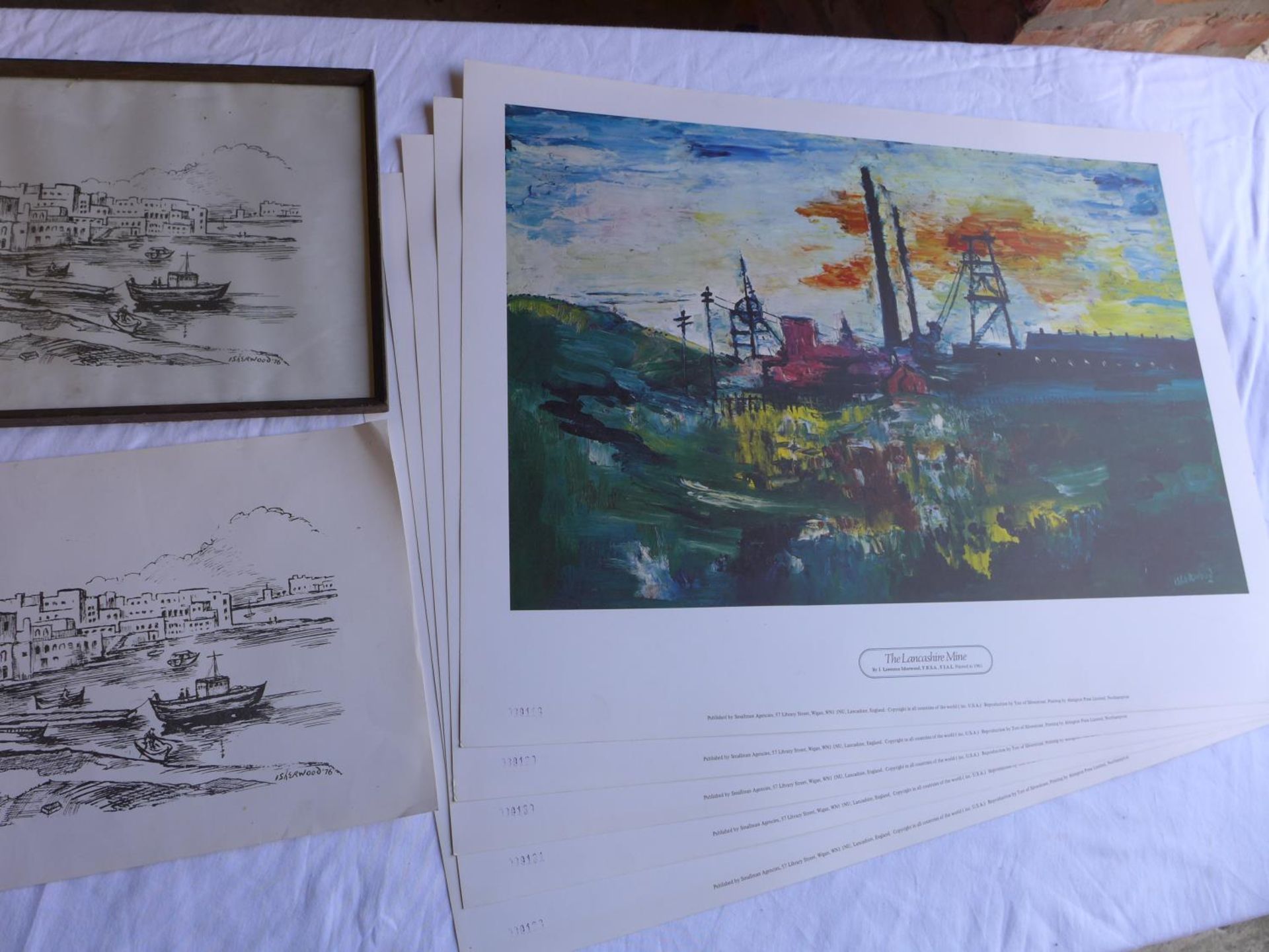 JAMES LAWRENCE ISHERWOOD - FIVE COLOURED PRINTS OF "THE LANCASHIRE MINE", EACH 40X60CM, PRINT WITH - Image 6 of 6