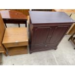 A BEDSIDE LOCKER AND TV CABINET