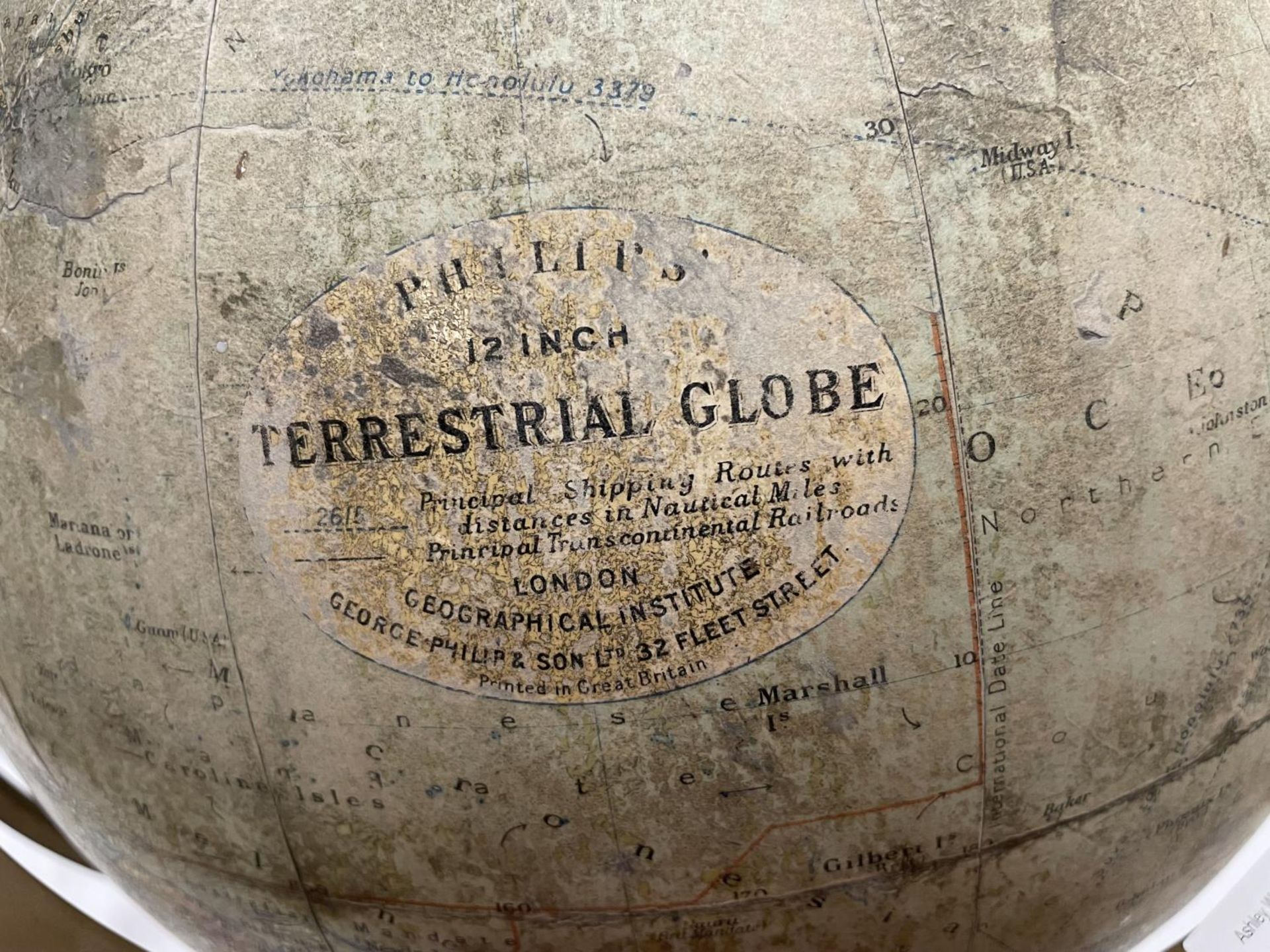 A VINTAGE PHILLIPS 12 INCH TERRESTRIAL GLOBE - Bild 5 aus 5